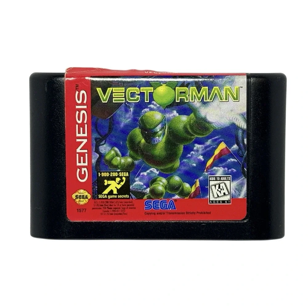 Vectorman Sega Genesis Cartridge Only Tested Works Sticker Peeling